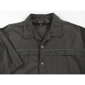 Phillipe Marcel Men's Button Down Up Green Shirt XL Vintage Short Sleeve